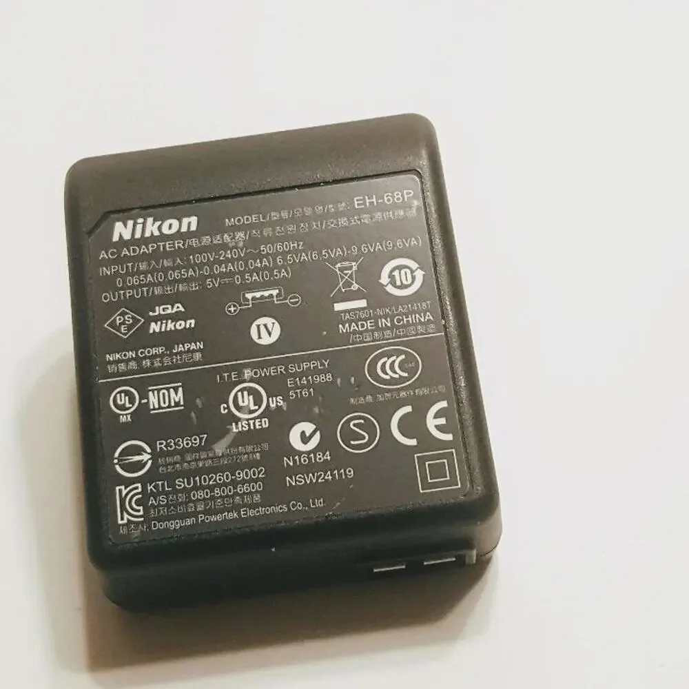 Nikon EH-68P AC AdapterCharger for Nikon S6000, S4000, S3000 Digital Camera.